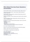 DHL Global Overview Exam Questions and Answers / Graded A