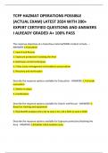 TCFP HAZMAT OPERATIONS POSSIBLE  (ACTUAL EXAM) LATEST 2024 WITH 200+  EXPERT CERTIFIED QUESTIONS AND ANSWERS I ALREADY GRADED A+ 100% PASS   