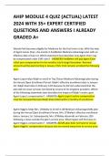 Ahip module quiz 2,3,4,5, complete study guide and final exam LATEST 2024  WITH 25  EXPERT CERTIFIED QUESTIONS AND ANSWERS I ALREADY GRADED A  