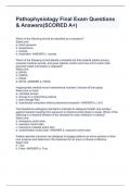 Pathophysiology Final Exam Questions & Answers(SCORED A+)