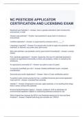 NC PESTICIDE APPLICATOR CERTIFICATION AND LICENSING EXAM