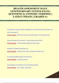 HEALTH ASSESSMENT MALE  GENITOURINARY SYSTEM EXAM |  QUESTIONS & ANSWERS (VERIFIED) |  LATEST UPDATE | GRADED A+