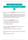 NIH Stroke Scale Exam Questions and Answers Graded A+