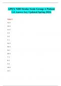 APEX NIH Stroke Scale Group A Patient 1-6 Answer key Updated Spring 2024.