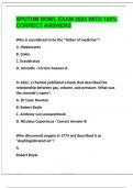 SPUTUM BOWL EXAM 2024 WITH 100% CORRECT ANSWERS