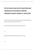 PSY 352 FINAL EXAM LATEST QUESTIONS AND  ANSWERS WITH RATIONALE (VERIFIED  ANSWERS) ALREADY GRADED A+ NEW! NEW!