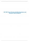 CRT RRT Exam Review Verified Questions and Answers 2024 Graded A