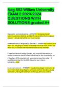 Nsg 552 Wilkes University EXAM 2 2023 2024 QUESTIONS WITH SOLUTIONS graded A+