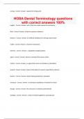 HOSA Dental Terminology questions with correct answers 100%