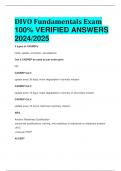 DIVO Fundamentals Exam 100% VERIFIED ANSWERS  2024/2025