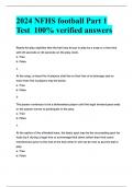 2024 NFHS football Part 1  Test 100% verified answers