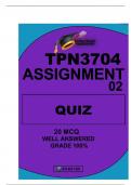 TPN3704 ASSIGNMENT 02 QUIZ 2024 