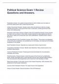 Political Science Exam 1 Review Questions and Answers