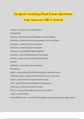 Surgical Assisting Final Exam Questions And Answers 100% Solved