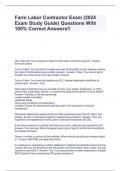 Farm Labor Contractor Exam (2024 Exam Study Guide) Questions With 100% Correct Answers!!