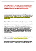 Nursing Skills 1 - blood pressure Auscultation/ IAHSS ADVANCED OFFICER CERTIFICATIONS  EXAMS |ACCURATE TESTING VERSIONS