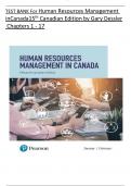 TEST BANK For Human Resources Management in Canada, 15th Canadian Edition, Verified Chapters 1 - 17, Complete Newest Version