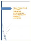 TNCC FINAL EXAM 4 LATEST VERSIONS CONTAINS 500 QUESTIONS AND CORRECT ANSWERS (VERIFIED ANSWERS) |ALREADY GRADED A+