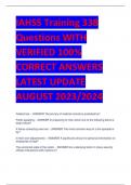 IAHSS Training 338  Questions WITH  VERIFIED 100%  CORRECT ANSWERS  LATEST UPDATE  AUGUST 2023/2024