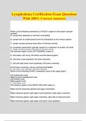 Lymphedema Certification Exam Questions With 100% Correct Answers