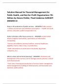 Financial Management for  Public Health, and Not-for-Profit Organizations 7th  Edition by Steven Finkler, Thad Calabrese ALREADY GRADED A+   