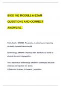 BIOD 102 MODULE 6 EXAM  QUESTIONS AND CORRECT  ANSWERS .