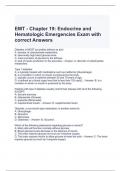 EMT - Chapter 19 Endocrine and Hematologic Emergencies Exam with correct Answers