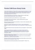 Florida CAM Exam Study Guide with correct Answers