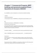 Chapter 7: Commercial Property (BPP building and personal property) Exam Questions & Answers 2024/25