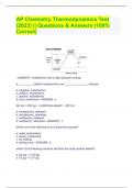 AP Chemistry Thermodynamics Test (2023) || Questions & Answers (100% Correct)