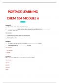 PORTAGE LEARNING CHEM 104 (CHEM104) MODULE 6 