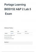 BIOD 152 / BIOD152 (Latest 2023 / 2024) A & P 2 Lab 5 Exam Portage Learning