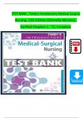 TEST BANK For Timby's Introductory Medical-Surgical Nursing, 13th American Edition by Donnelly-Moreno, Verified Chapters 1 - 72, Complete Newest Version