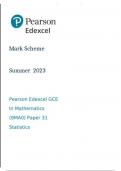 A LEVEL EDEXCEL MATHEMATICS STATISTICS MARKSCHEME 2023