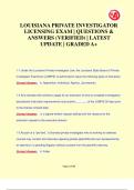 LOUISIANA PRIVATE INVESTIGATOR  LICENSING EXAM | QUESTIONS &  ANSWERS (VERIFIED) | LATEST  UPDATE | GRADED A+