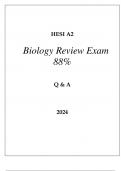 HESI A2 BIOLOGY REVIEW EXAM 88% PASS Q & A 2024