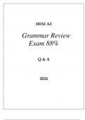 HESI A2 GRAMMAR REVIEW EXAM 88% PASS Q & A 2024.