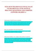 NUR 130 FUNDAMENTALS FINAL EXAM  / FUNDAMENTALS NUR 130 FINAL PRACTICE QUESTIONS AND VERIFIED  ANSWERS GRADED A+