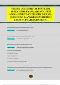 MDARD COMMERCIAL PESTICIDE  APPLICATOR EXAM: AQUATIC PEST  MANAGEMENT (CATEGORY 5) EXAM |  QUESTIONS & ANSWERS (VERIFIED) |  LATEST UPDATE | GRADED A+