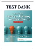 TEST BANK- YODER-WISE’S LEADING AND MANAGING IN CANADIAN NURSING, 2ND EDITION WADELL,WALTON COMPLETE TESTBANK- NEWST VERSION GRADED A