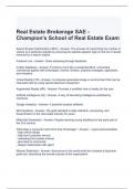 Real Estate Brokerage SAE - Champion's School of Real Estate Exam 2024 / Graded A