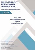 Geslaagde (8,5) eindopdracht Persoonlijk Leiderschap NCOI Master / EGO scan, Persoonlijkheidstest, Big Five, Barret Value Test, 2024