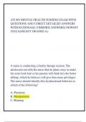 ATI RN MENTAL HEALTH NURSING EXAM WITH QUESTIONS AND CORECT DETAILED ANSWERS WITH RATIONALE (VERIFIED ANSWERS) NEWEST 2024| ALREADY GRADED A+