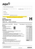 2023 AQA GCSE MATHEMATICS 8300/3H Higher Tier Paper 3 Calculator Question  Paper & Mark scheme (Merged) June 2023 [VERIFIED]