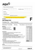 2023 AQA GCSE MATHEMATICS 8300/2F Foundation Tier Paper 2 Calculator  Question Paper & Mark scheme (Merged) June 2023 [VERIFIED]