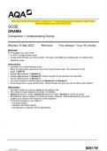 2023 AQA GCSE DRAMA 8261/W Component 1 Understanding Drama Question Paper & Mark  scheme (Merged) June 2023 [VERIFIED] GCSE DRAMA Component 1 Understanding Drama