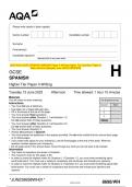 2023 AQA GCSE SPANISH 8698/WH Paper 4 Writing Higher Tier Question Paper &  Mark scheme (Merged) June 2023 [VERIFIED] GCSE SPANISH