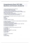 Comprehensive Exam CDT 2024 Questions and Answers (Graded A)