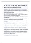 NASM CPT EXAM 2024- ASSESSMENT QUESTIONS AND ANSWERS