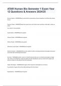 ATAR Human Bio Semester 1 Exam Year 12 Questions & Answers 2024/25